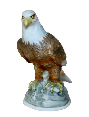 Bald Eagle ~ Handpainted 8  Porcelain Figure ~ Enesco Retired ~ Stunning