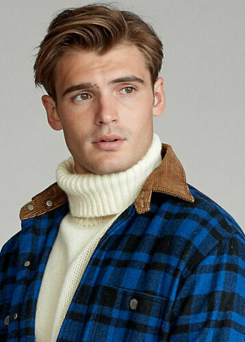 ***Large*** NEW Polo Ralph Lauren Mens Blue Wool Classic Fit Plaid Work shirt - Picture 3 of 8