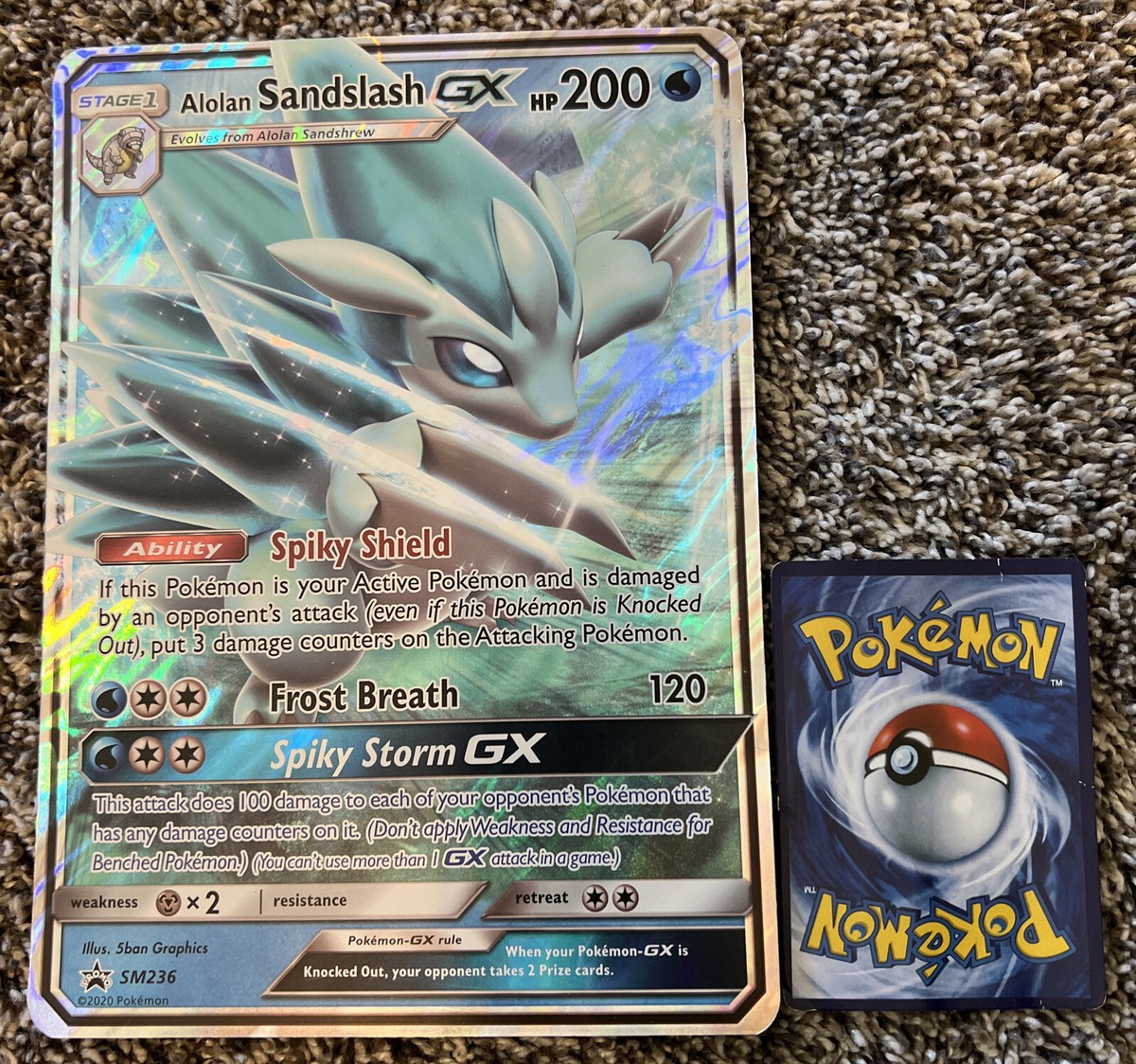 Pokémon TCG Alolan Sandslash GX Oversized Promos SM236 Holo Promo