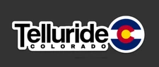 Telluride - Colorado - Ski Resort Sticker with Colorado Flag design