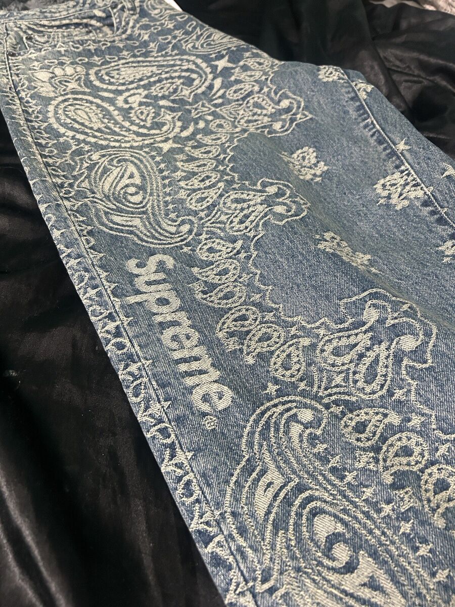 SIZE 34 - SUPREME BANDANA JACQUARD BAGGY JEAN (DENIM)-in SIZE 34 - SUPREME BANDANA JACQUARD BAGGY JEAN (DENIM)-in