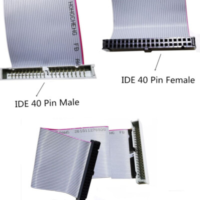 1× 40-Pin Male to Female IDE Extension 40 Pin Cable Adapter Connector Extender
