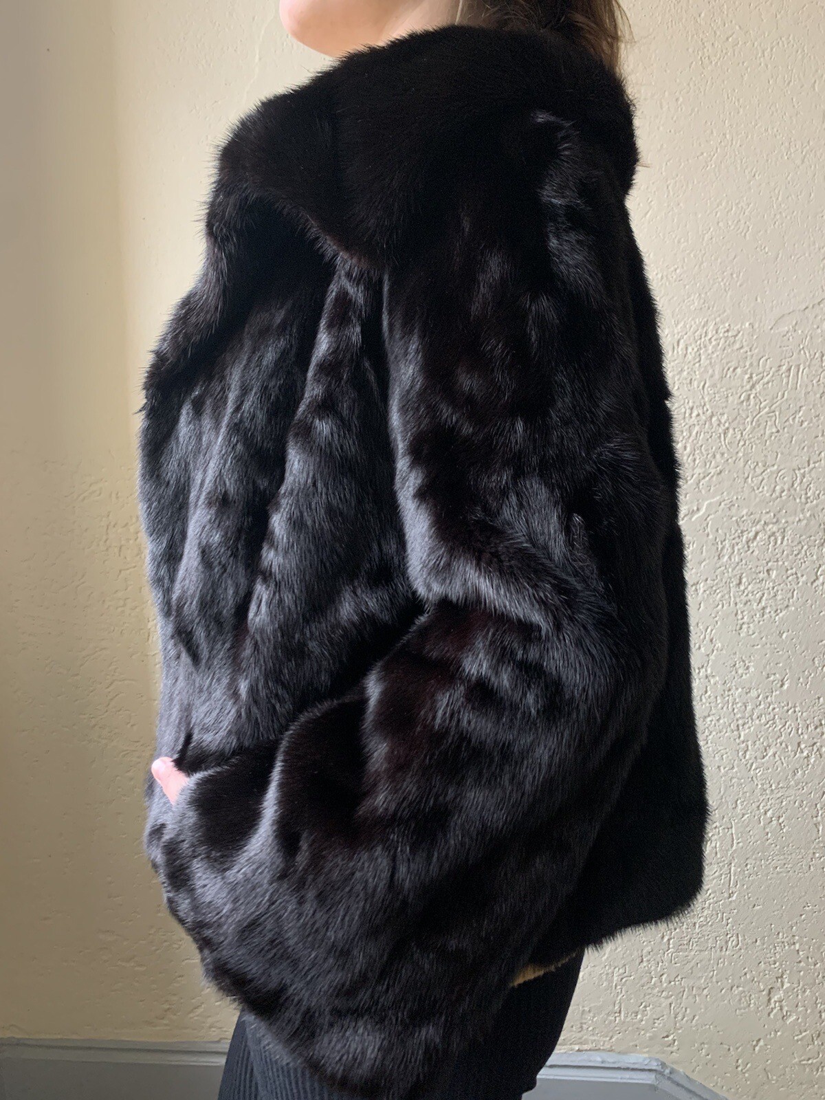 Echtpelz Jacke Alfred Bauch Größe XS/S Mantel Winter Nerz Fell eBay