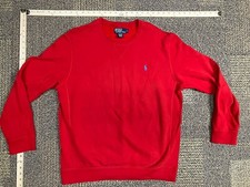 POLO RALPH LAUREN RED EMBROIDERED PONY CREWNECK SWEATSHIRT Size Large L