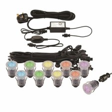 SAXBY IKON PRO SMART LED RGB Decking Kit Pack of 10 Multi Colour Waterproof IP67
