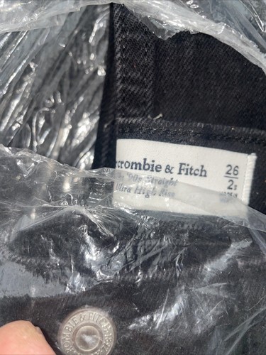Abercrombie & Fitch 90’s Straight Ultra High Rise Curve Love Blue Jeans Size 26 - Picture 5 of 10