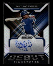 Santiago Espinal 2022 Panini Prizm Debut Signatures - Silver Prizm #SE Auto