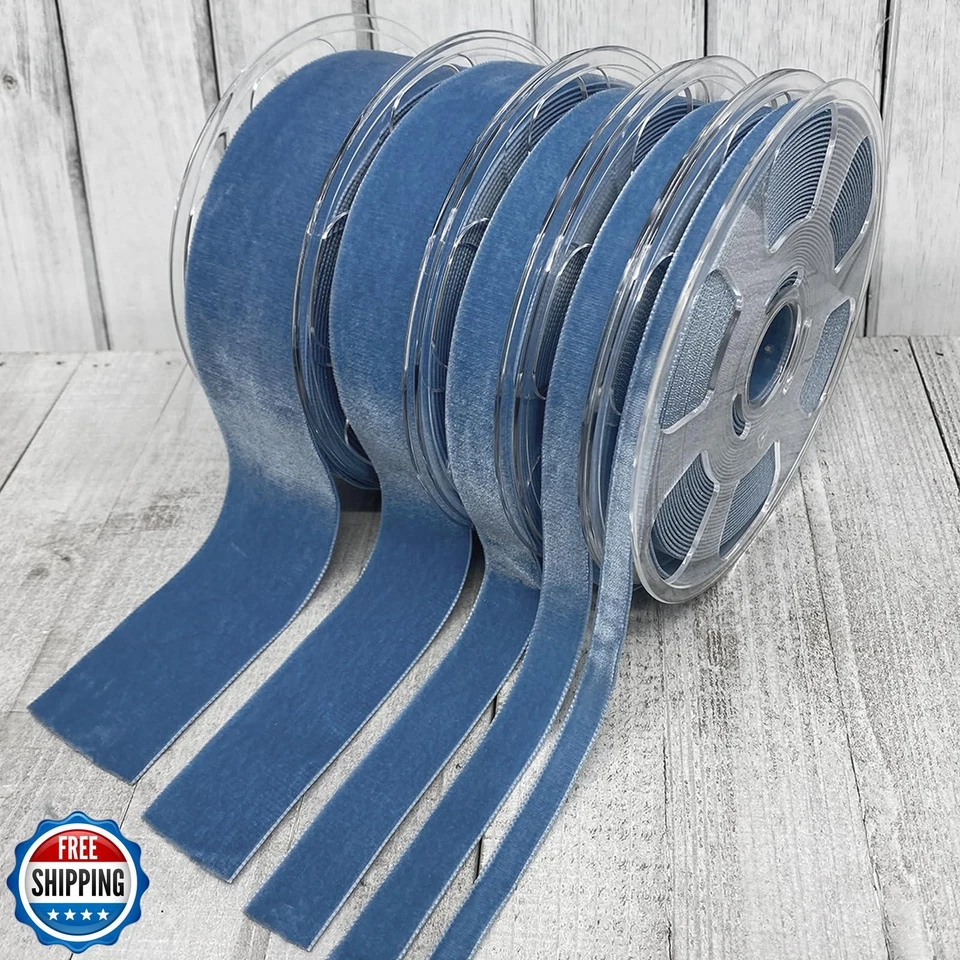 Morex Ribbon Swiss Velvet 5/8 inch by 11 Yard, Williamsburg Blue - Image 3 of 3