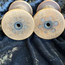Sauquoit Spools Phila. PA Vintage WOODEN  Spindle Thread 3.5”