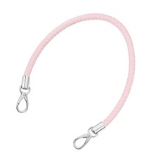 50cm Short Leather PU Braided Purse Replacement Handle - Pink, Silver