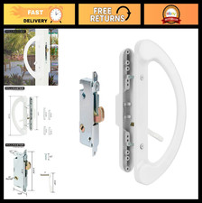 Juego de manijas de puerta correderas para patio con cerradura de mortaja, diseño reversible, sin llave, con