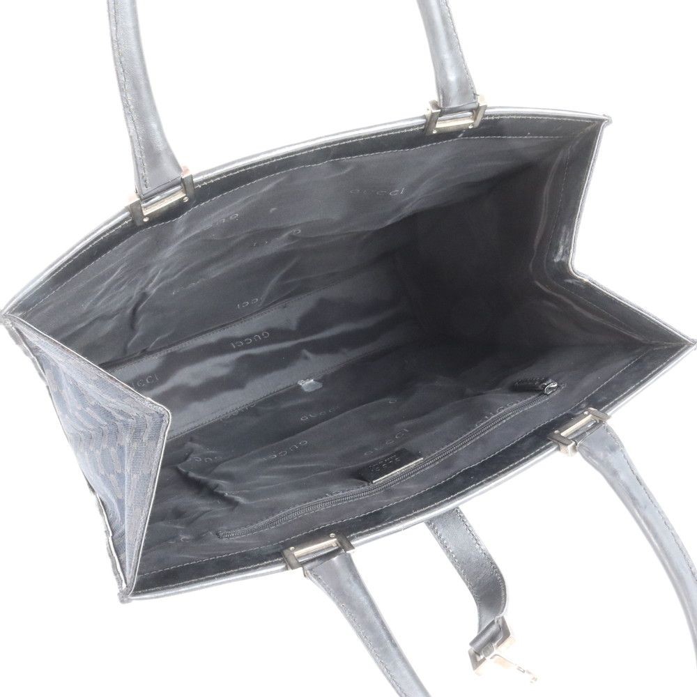 Gucci Jackie GG Canvas Leather Tote Bag Navy Women’s Authentic Vintage thumbnail 7