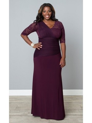 Kiyonna Dress 1X Maxi Purple Soiree Style Formal Gown Lined Party Prom Gala  | eBay