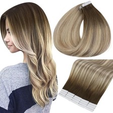 Full Shine Tape in Hair Extensions Invisible Real Human Hair Seamless Skin