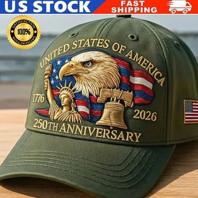 United States 250th Anniversary Baseball Cap   3D Embroidered Hat***.