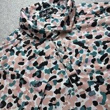 Bad Birdie Polo Shirt Mens Large Multicolor Camo AOP Golf Performance Stretch