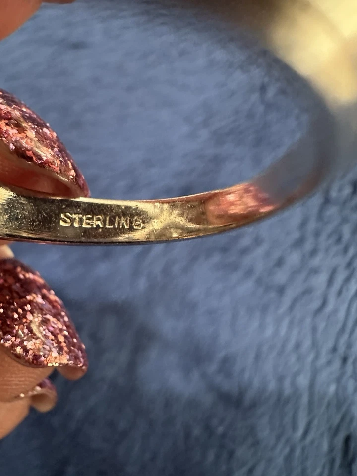 Anillo de cóctel de plata de ley 925 con circonitas cúbicas de piedra de vidrio transparente y verde, 7,5 Foto 2 de 4