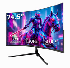 CRUA 24,5" Curved Monitor FHD 1920x1080 120Hz FreeSync Gaming Schwarz