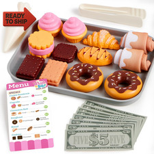 Cookie Play Food Set, Toddler Pretend Toys, 17 PCS Kitchen Toy Food Sets with P