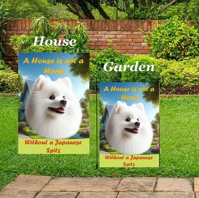 Japanese Spitz A House is not a Home Flag