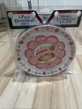 New, Sealed Vintage 2003 Strawberry Shortcake 3 PIECE DINNERWARE SET Plate Bowl