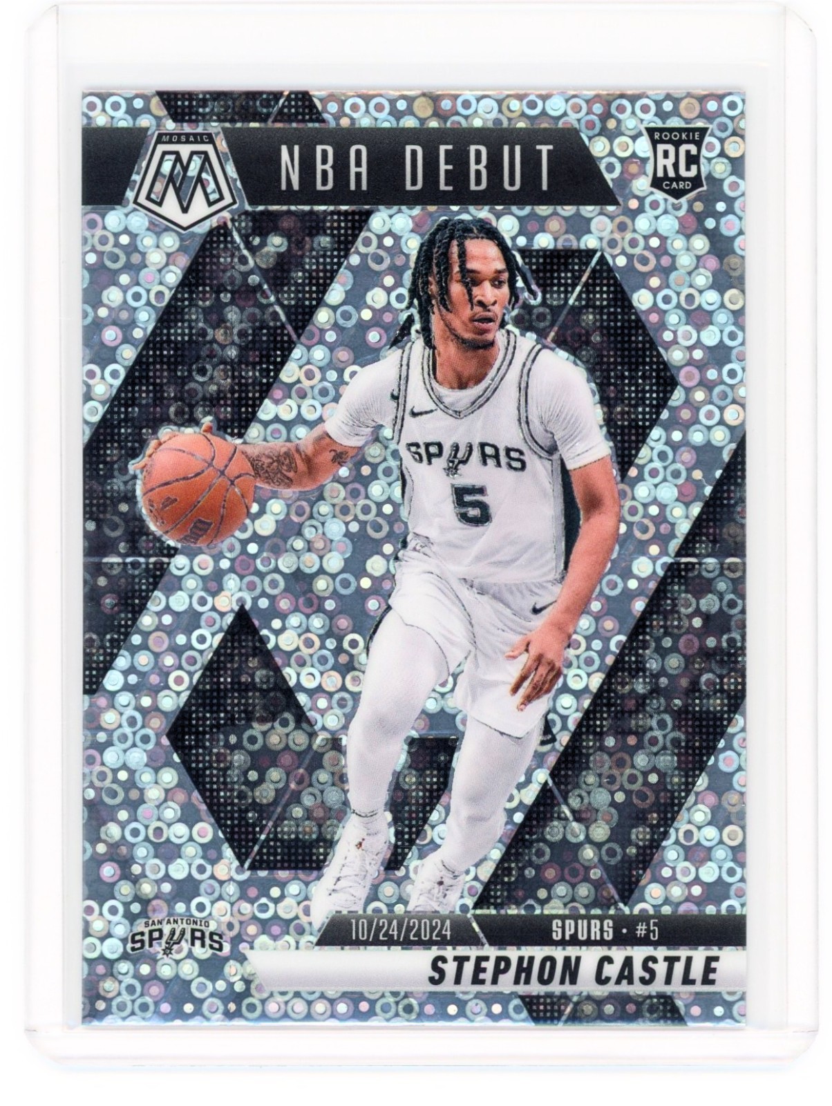 2024 PANINI MOSAIC BASE NBA DEBUT FAST BREAK SILVER #267 STEPHON CASTLE (RC)