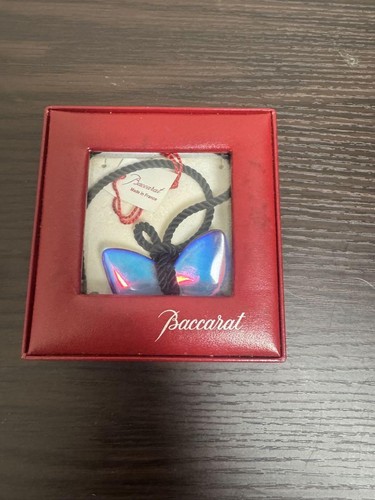 Collier Baccarat Pendentif Papillon Aurore Cristal Irisé Élégant C458 - Photo 6/9