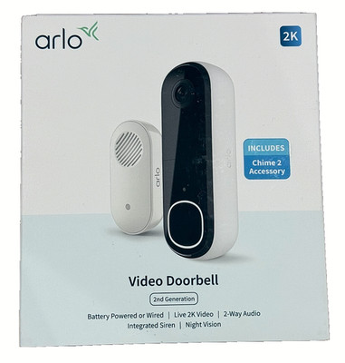 ARLO 2K Wireless Smart Video Doorbell WLAN Kamera mit Glockenspiel 2 - 2. Gen NEU