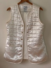 Moda Sleeveless Satin Vest Ivory 10