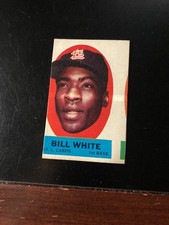 1963 Topps baseball peel off Bill White St. Louis Cardinals very off center