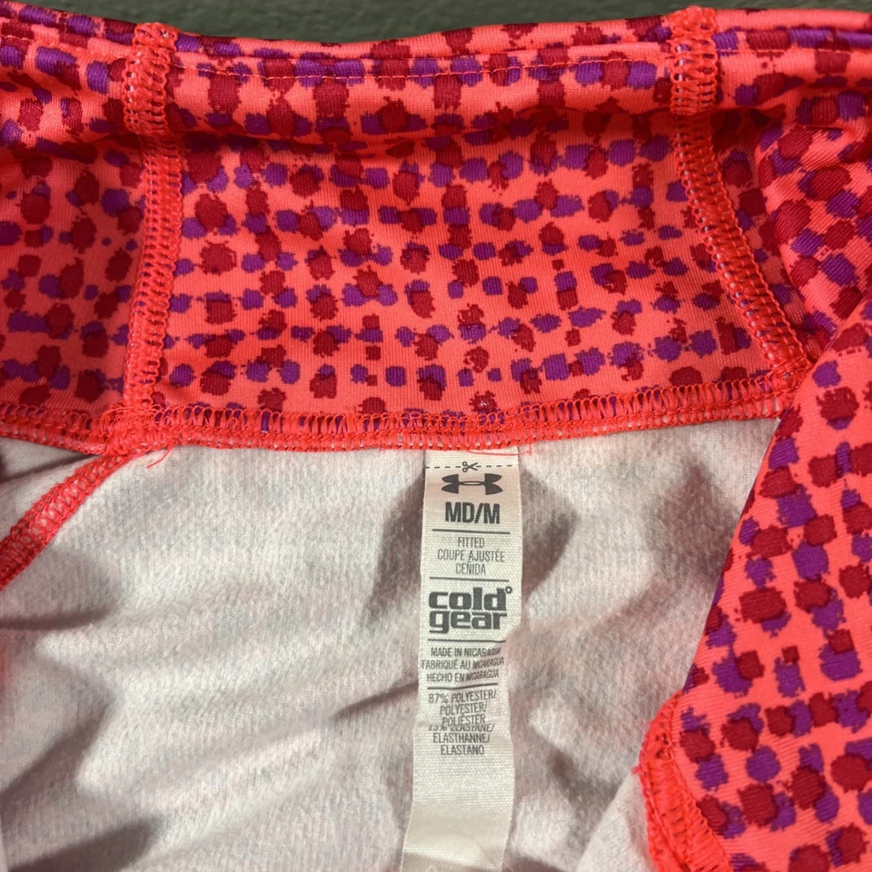 Women’s Under Armour Cold Gear 1/4 Zip Long Sleeve Mock Neck Shirt Sz M Fitted - Image 3 of 4