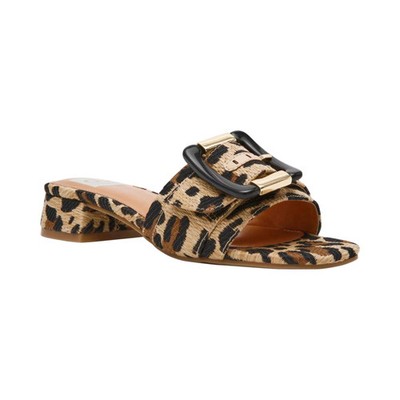Womens DV Dolce Vita Neeva Buckle Slide Low Block Heel Dress Sandals Leopard