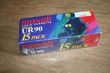 Vintage NOS Maxell UR 90 15 Pack Normal Bias Still Sealed See Pix!!