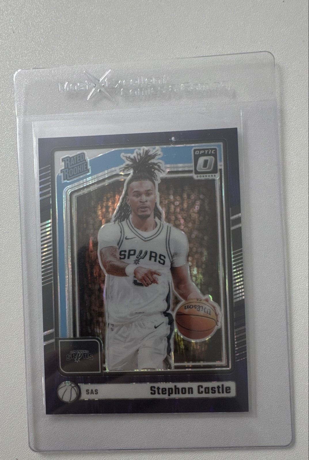 2024-25 Panini Donruss Optic Rated Rookie Stephon Castle #254 Purple Shock Prizm