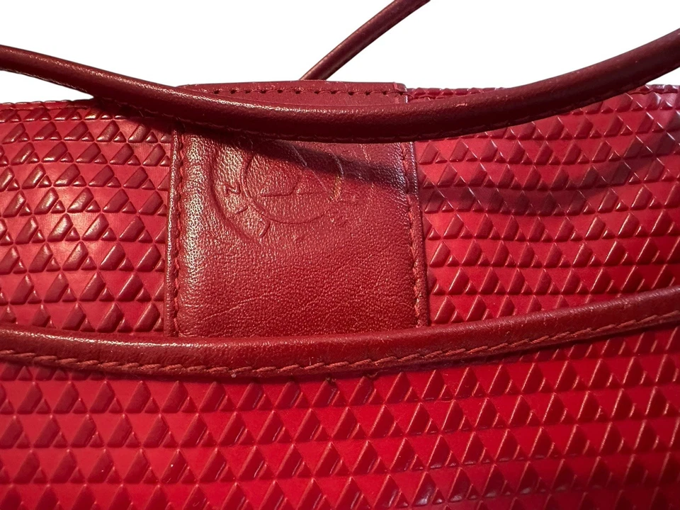 Bolso Bandolera de Hombro Vintage Rojo Liz Claiborne Cartera Triángulo Logo Corea 1983 Foto 2 de 4