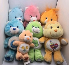 Vintage Y2K Care Bears Bear Plush 8" Stuffed Animal Toy 2002 2003 Lot of 7 Clip
