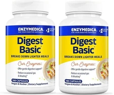 Enzymedica, Digest Basic Essential Enzyme Formula 180 Capsules(2pack) EXP 11/25