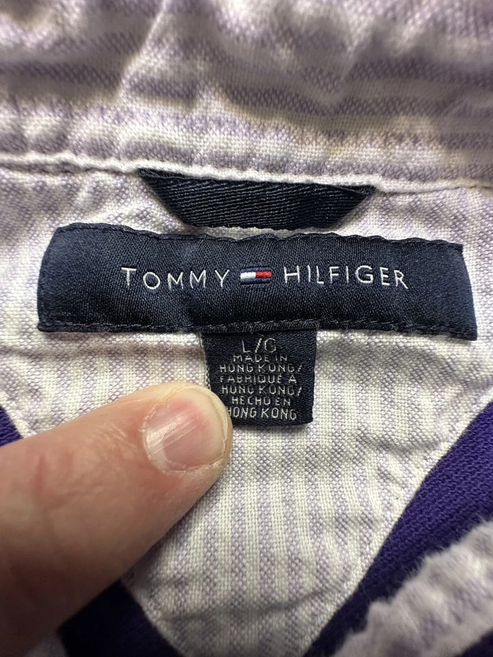 VINTAGE TCU Horned Frogs Polo Shirt Adult XL Purple NCAA Tommy Hilfiger Mens - Image 2 of 4