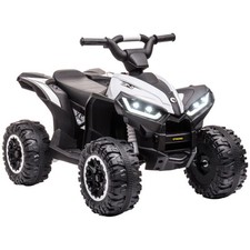 HOMCOM Quad per Bambini 3-5 Anni 12V, 2 Velocità, Ruote con Sospensioni Bianco