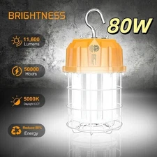 80W LED Temporary Work Light Portable Construction Jobsite Lights 11600LM 5000K