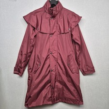 Cotton Traders Rain Mac Womens Size Medium Burgundy Full Zip Hooded 