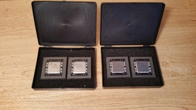 Lot of 2 - Vintage Intel Pentium MMX 233MHz - SL27S 2.8v - Gold Socket 7 CPU