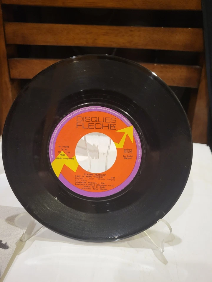 Claude François 45 NM w/Pic Sleeve Disques Flèche 6061-175 France 1971 - Image 3 of 4