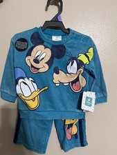 Disney Baby Size 12 Mo. NWT New With Tags Blue Sweatsuit Joggers Mickey Mouse