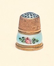 WOW - Vintage Sterling Silver Thimble Blue Gu...