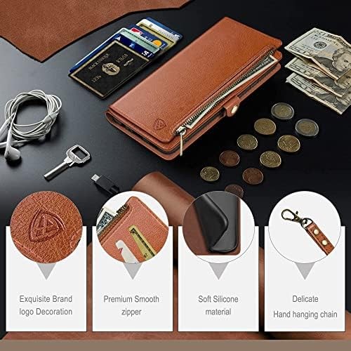 for iPhone 15 Pro 6.1" Wallet case with Zipper Credit Card Holder RFID Blocking, - Picture 6 of 6