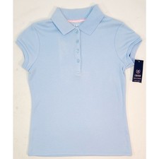 Izod Approved Schoolwear Blue Girls M 7/8 Short Sleeve Blue Polo Shirt, NWT