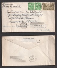1945 USA Saunderstown Rhode Island, New York Redirected Cover to England