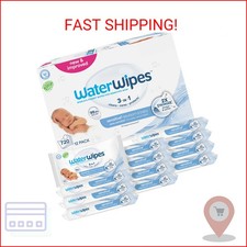 WaterWipes Sensitive Newborn  Baby Wipes, 3-In-1 Cleans, Cares, Protects, 99.9