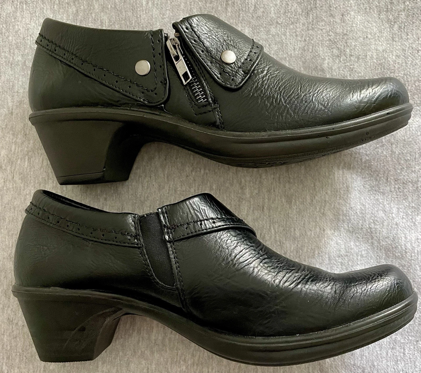 Easy Street Comfort Wave Women’s Size 8.5W Black Shoe With Side Zip